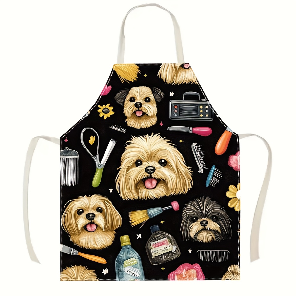 Kitchen Baking Background - Delantal Divertido para Peluquero Canino con