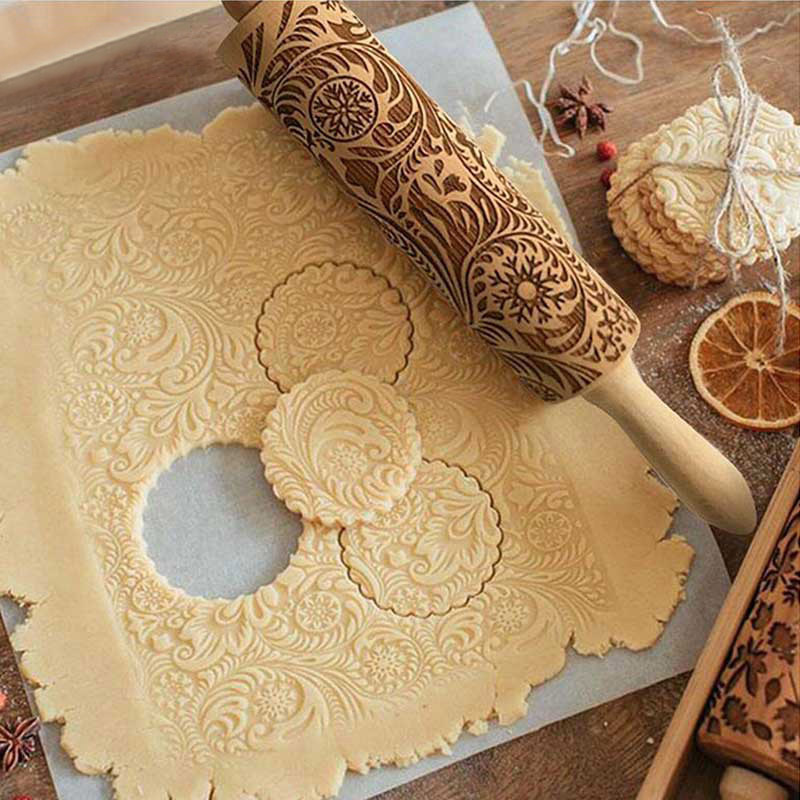 Kitchen Roller Baking - Rodillo de amasar grabado en relieve,