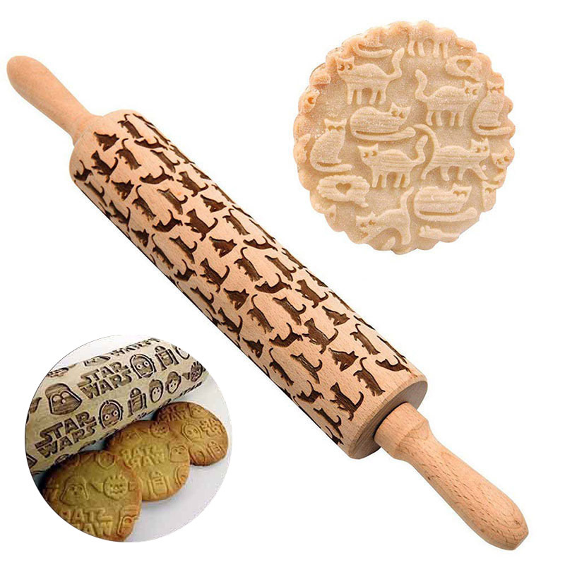 Rodillo de amasar grabado en r - Kitchen Roller Baking reseña y precio